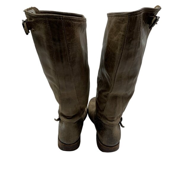 Frye Veronica Slouch Tall Boots Buckle Brown Distressed Boots Women's Size 8.5 - Picture 5 of 12